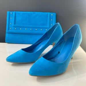 H&M turquoise, suede shoes, and bag included US size 8
